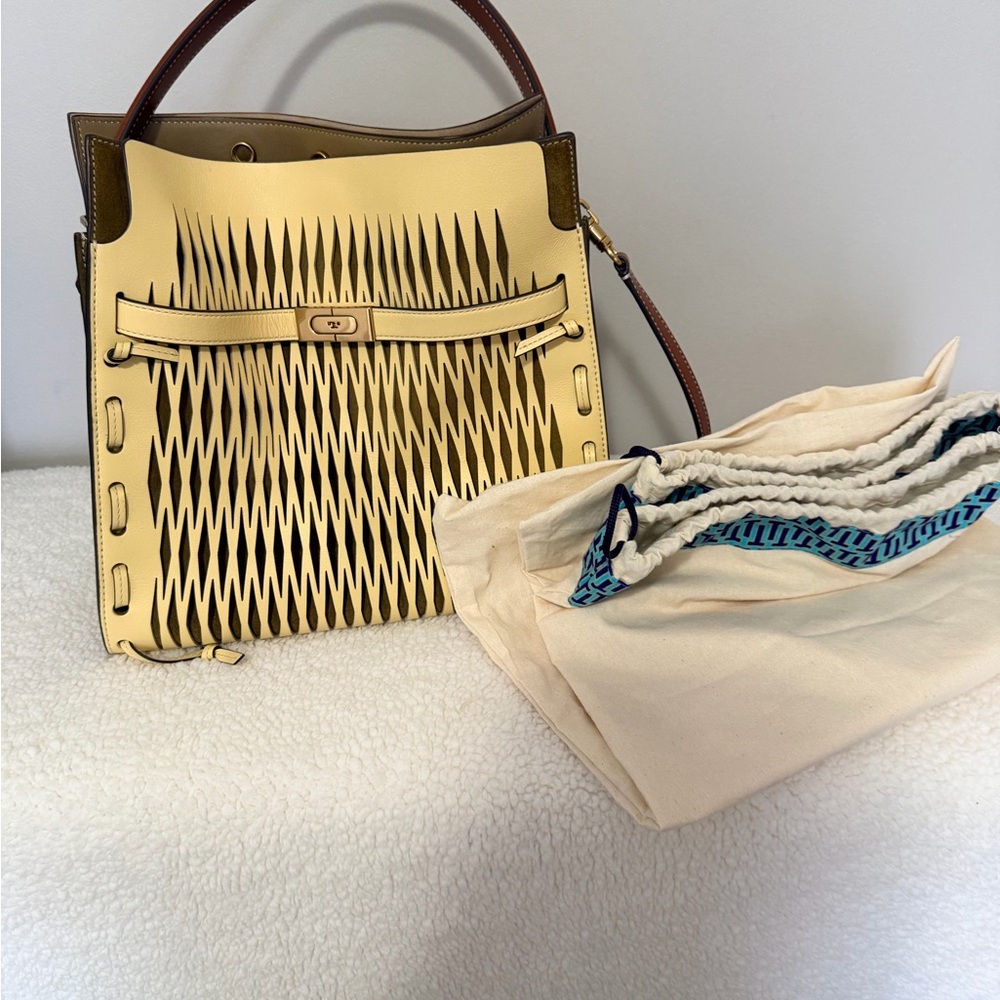 Tory Burch Yellow and Brown Shoulder Bag